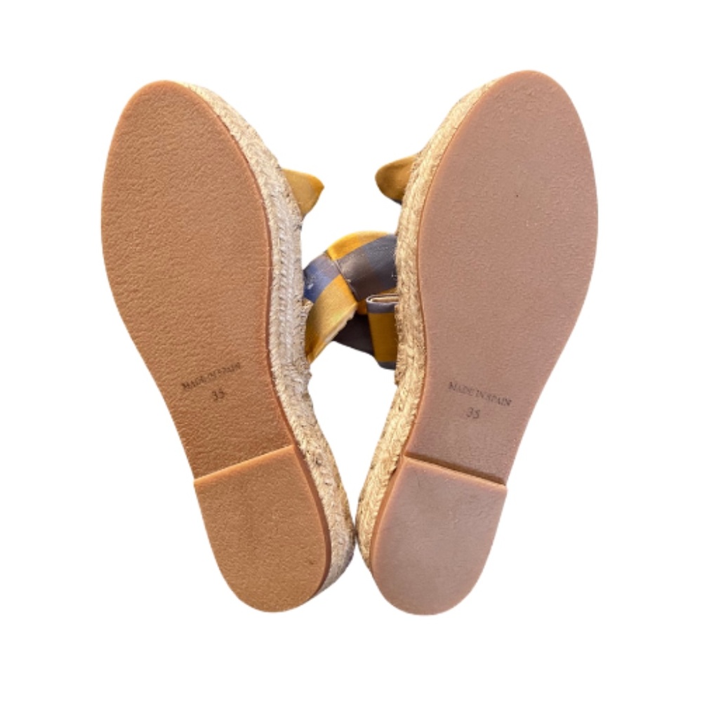 NEW LOEFFLER RANDALL Daisy Two Bow Espadrille Platform Sandal in Dandelion/Rain - Picture 5 of 7